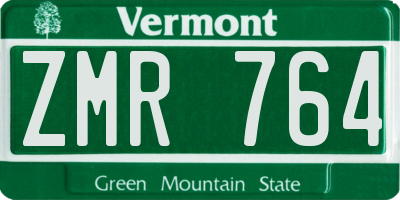 VT license plate ZMR764