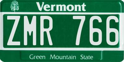 VT license plate ZMR766