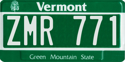 VT license plate ZMR771