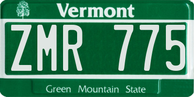 VT license plate ZMR775