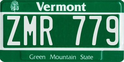 VT license plate ZMR779