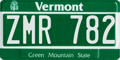 VT license plate ZMR782