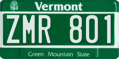 VT license plate ZMR801