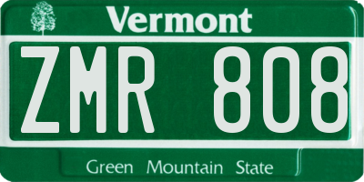 VT license plate ZMR808