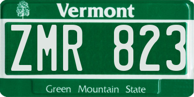 VT license plate ZMR823