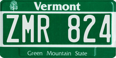 VT license plate ZMR824