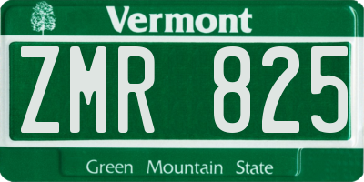 VT license plate ZMR825
