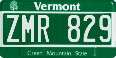 VT license plate ZMR829
