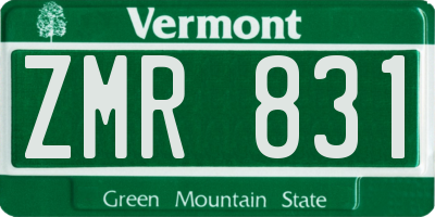 VT license plate ZMR831