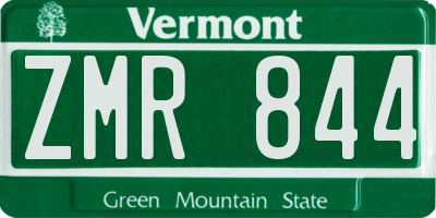 VT license plate ZMR844