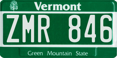 VT license plate ZMR846