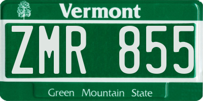 VT license plate ZMR855