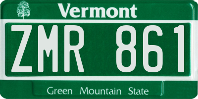 VT license plate ZMR861