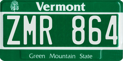VT license plate ZMR864