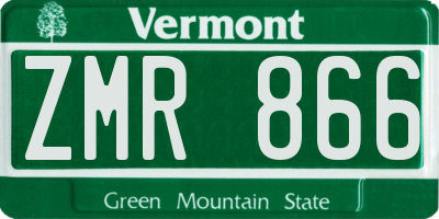 VT license plate ZMR866