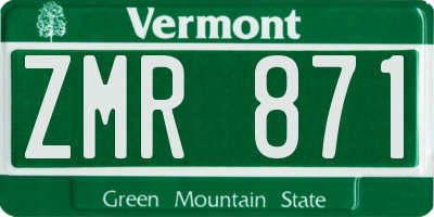 VT license plate ZMR871