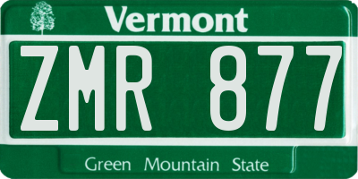 VT license plate ZMR877