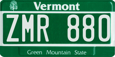 VT license plate ZMR880