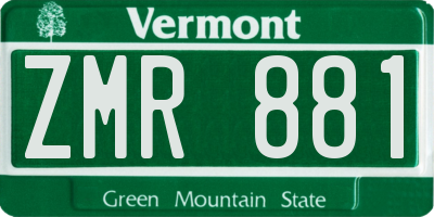 VT license plate ZMR881