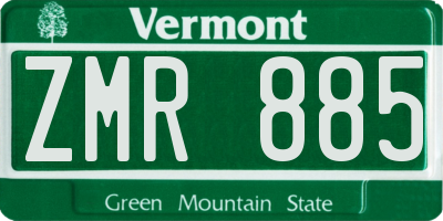 VT license plate ZMR885