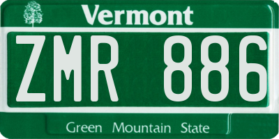 VT license plate ZMR886