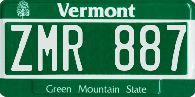 VT license plate ZMR887