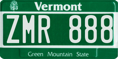 VT license plate ZMR888
