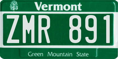 VT license plate ZMR891