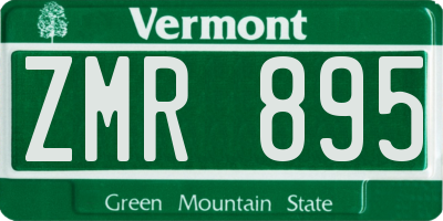 VT license plate ZMR895