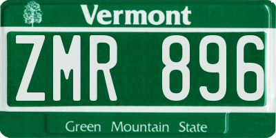 VT license plate ZMR896