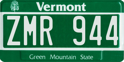 VT license plate ZMR944