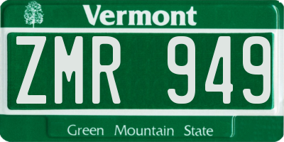 VT license plate ZMR949