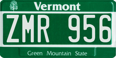 VT license plate ZMR956