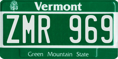 VT license plate ZMR969
