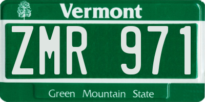 VT license plate ZMR971