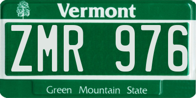 VT license plate ZMR976