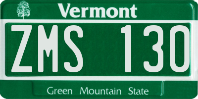 VT license plate ZMS130