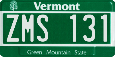 VT license plate ZMS131