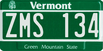 VT license plate ZMS134