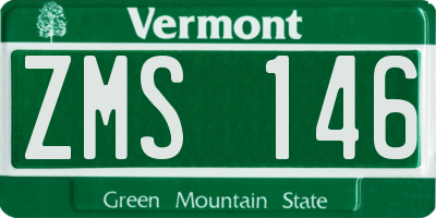 VT license plate ZMS146