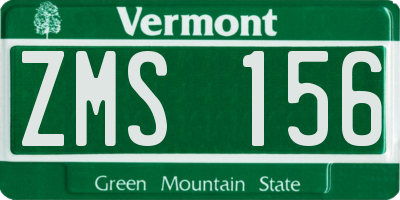VT license plate ZMS156