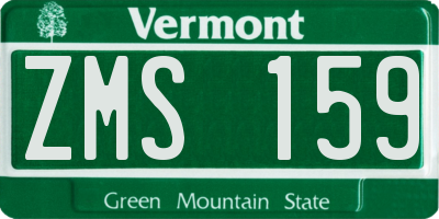 VT license plate ZMS159