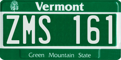 VT license plate ZMS161