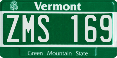 VT license plate ZMS169