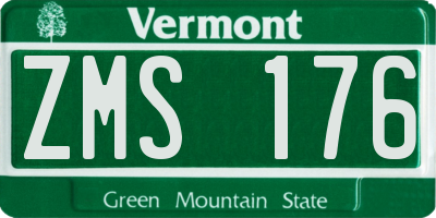 VT license plate ZMS176