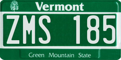 VT license plate ZMS185