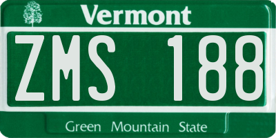 VT license plate ZMS188