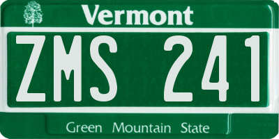 VT license plate ZMS241