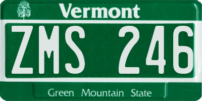 VT license plate ZMS246