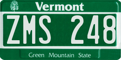 VT license plate ZMS248
